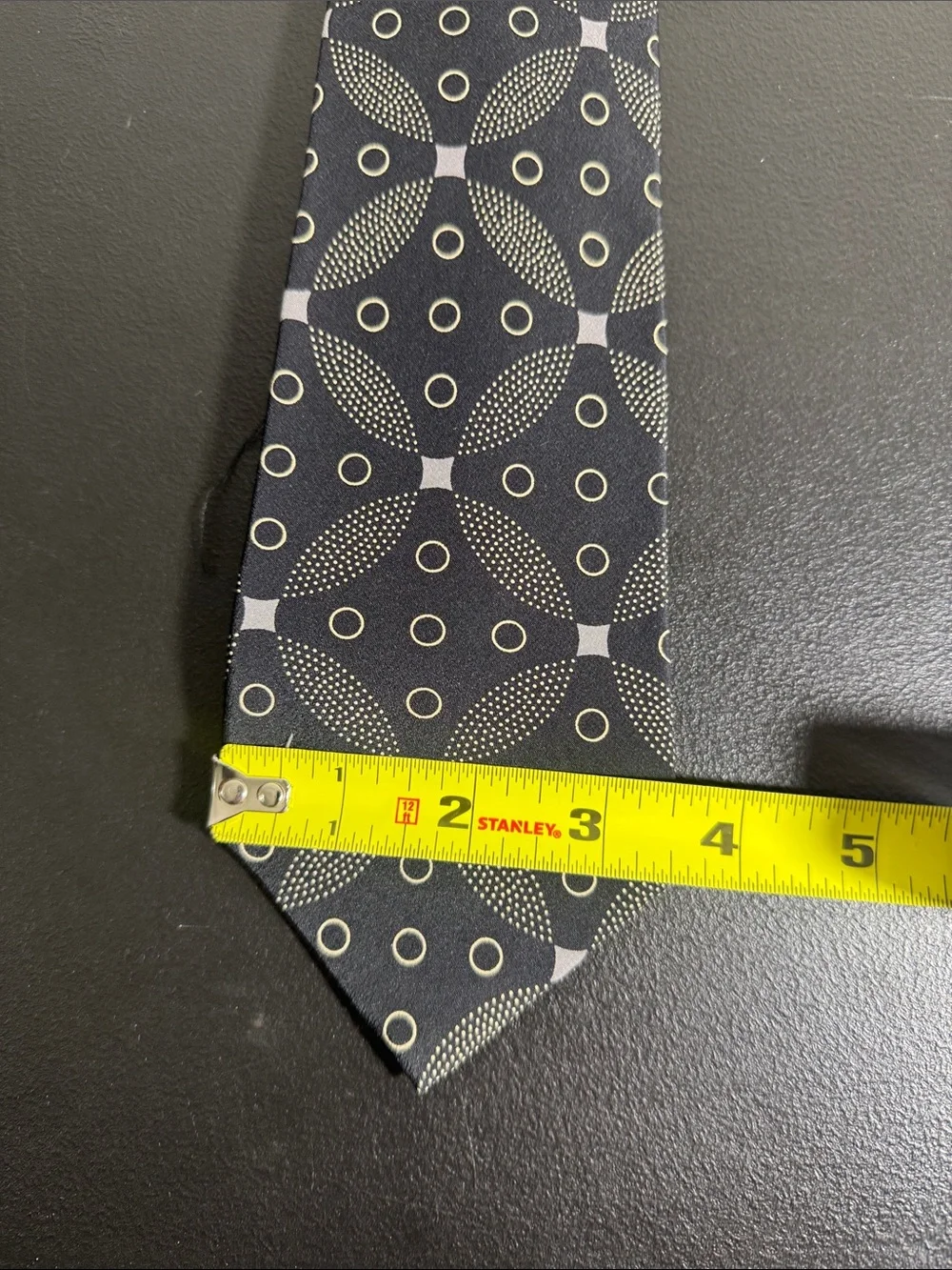 Bally mens black geometric pattern vintage 100% silk neck tie EUC